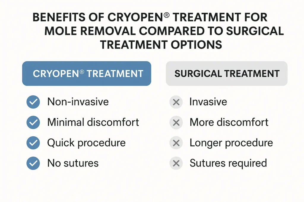 Benefits of professional mole-removal assessment at LA LIPO Hatfield