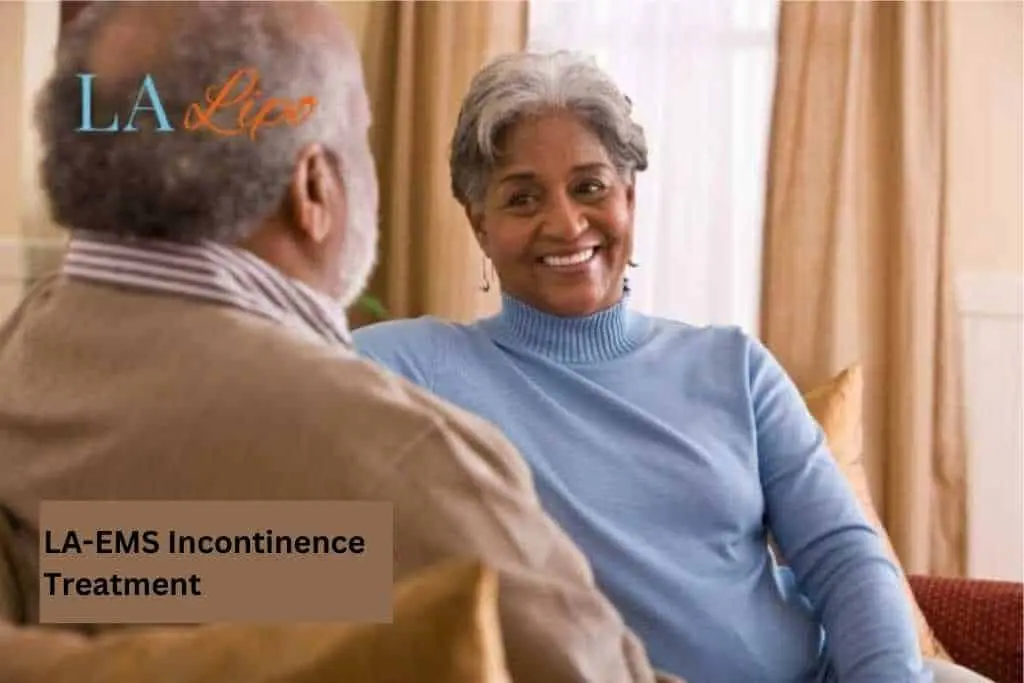 Couple sat smiling at each other - LA-EMS treatment Hatfield